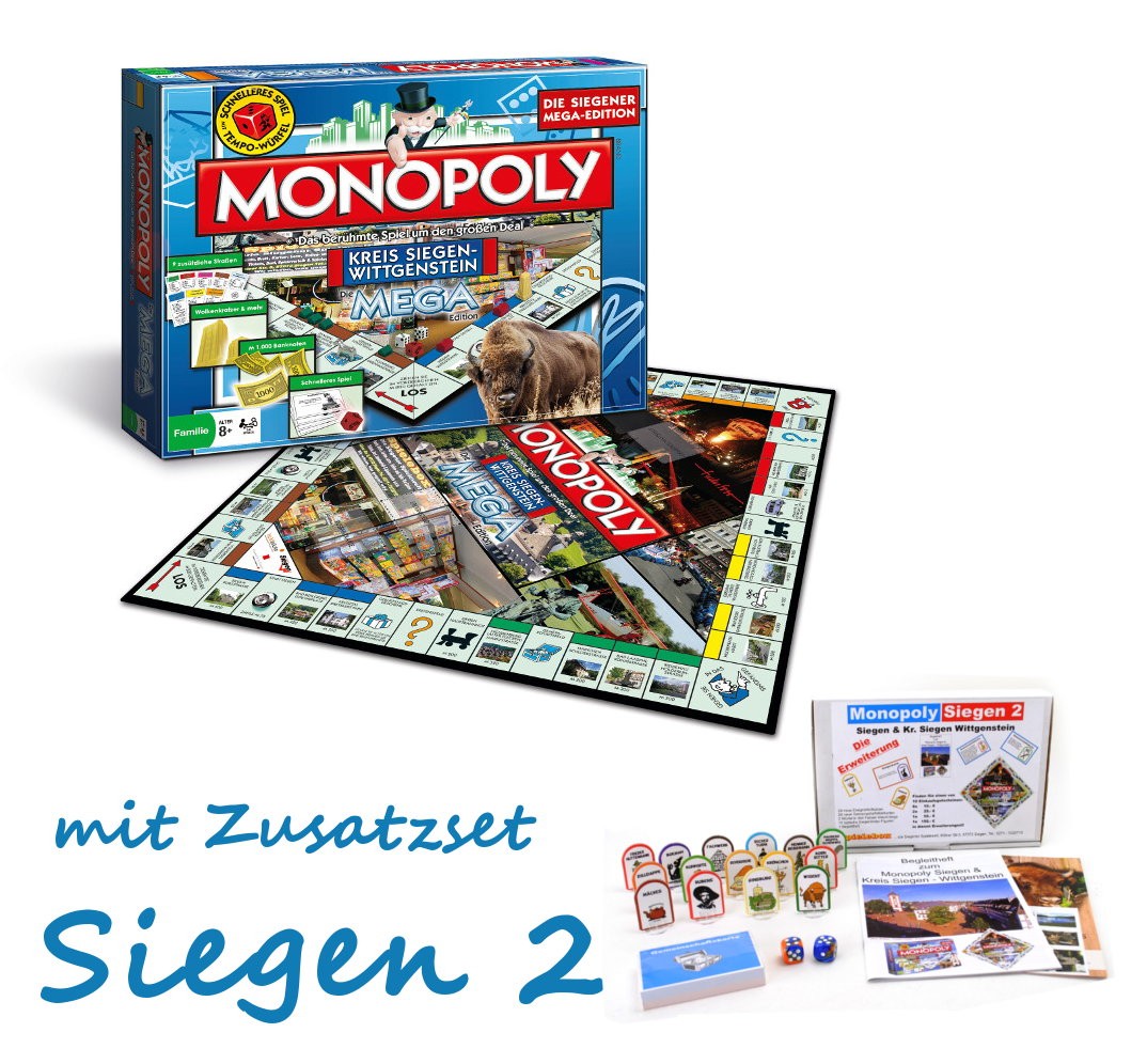 Monopoly Mega Kreis Siegen-Wittgenstein mit Zusatzset