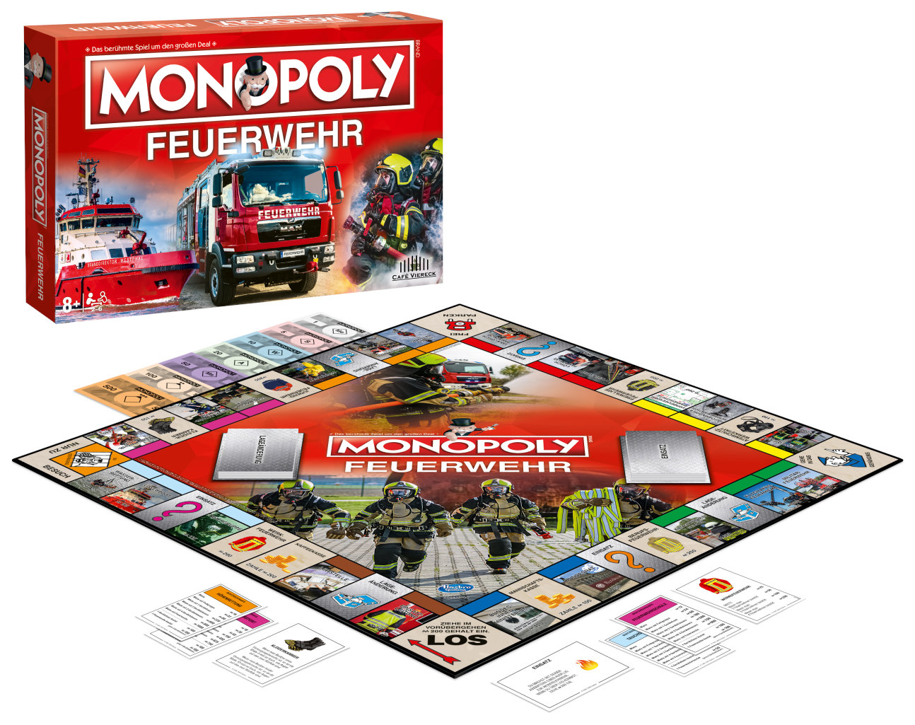 Monopoly Feuerwehr 2021 + Blinky Feuerwehr-Auto Ansteckpin