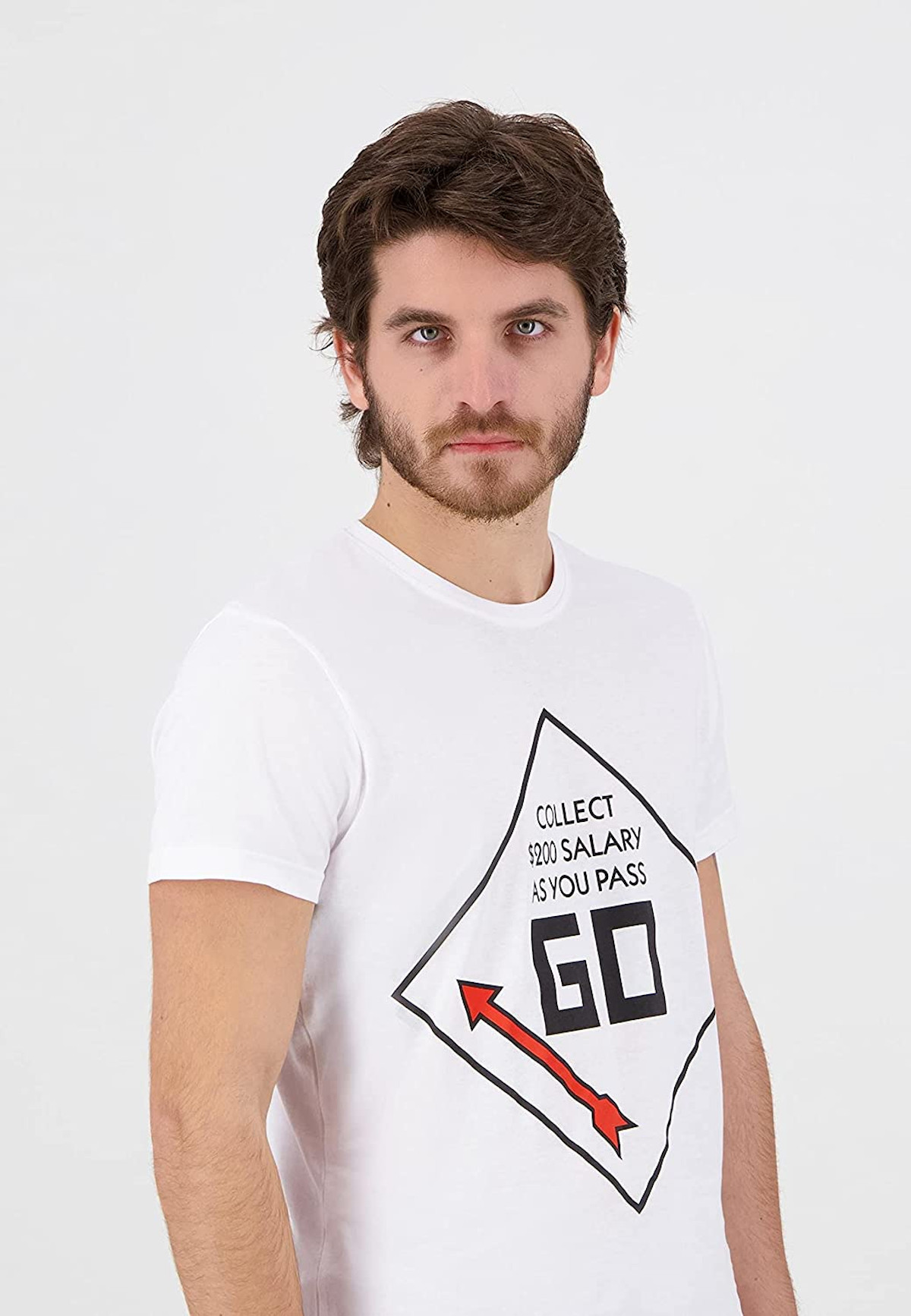 T-Shirt Herren - Monopoly »GO« (weiß)