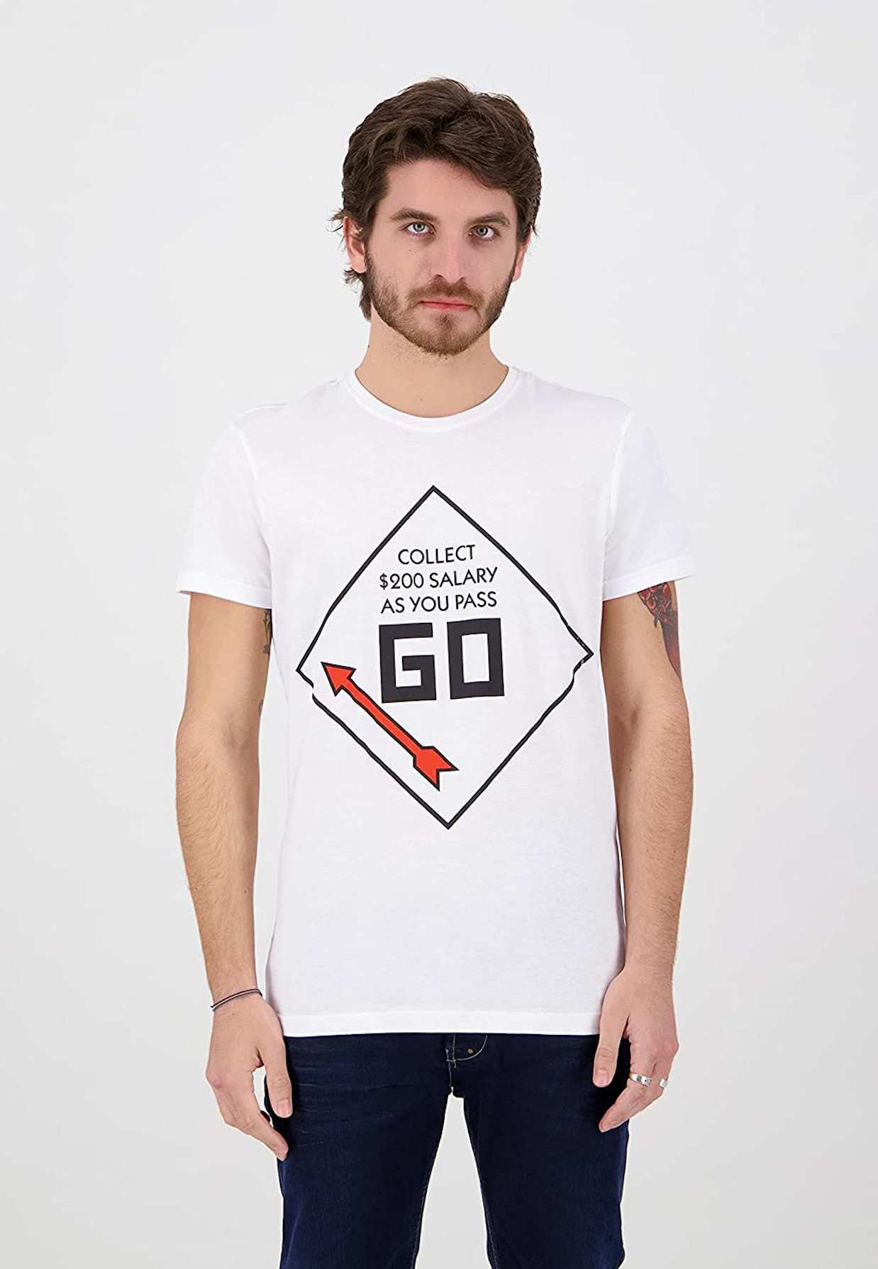 T-Shirt Herren - Monopoly »GO« (weiß)