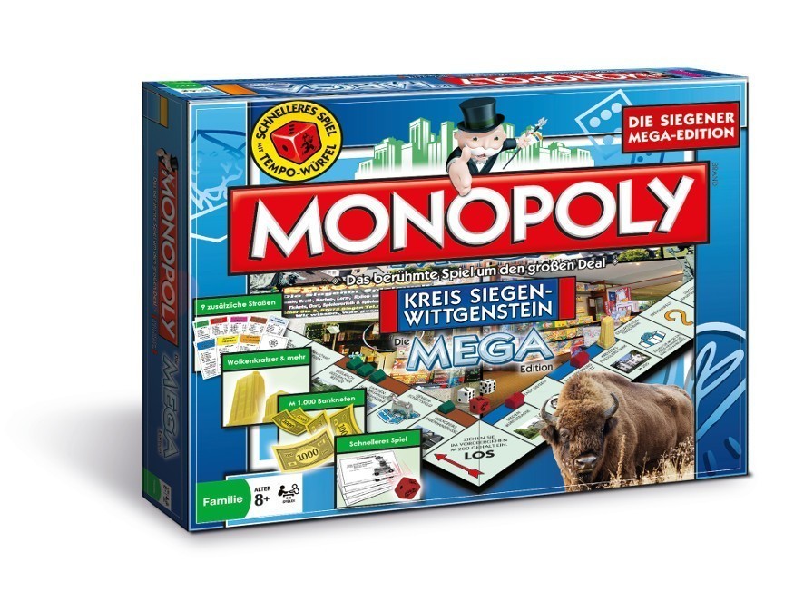 Monopoly Mega Kreis Siegen-Wittgenstein mit Zusatzset
