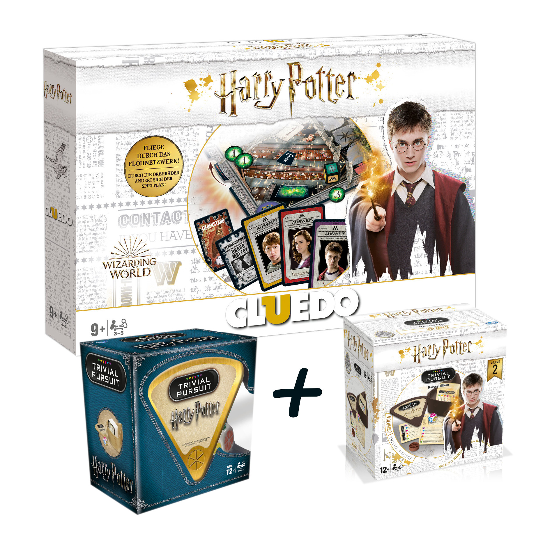 3er Set: Cluedo - Harry Potter inkl. Trivial Pursuit Vol. 1 + 2